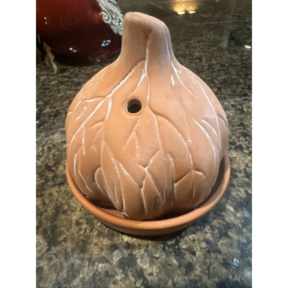 Terracotta Garlic Roaster‎ with Lid New